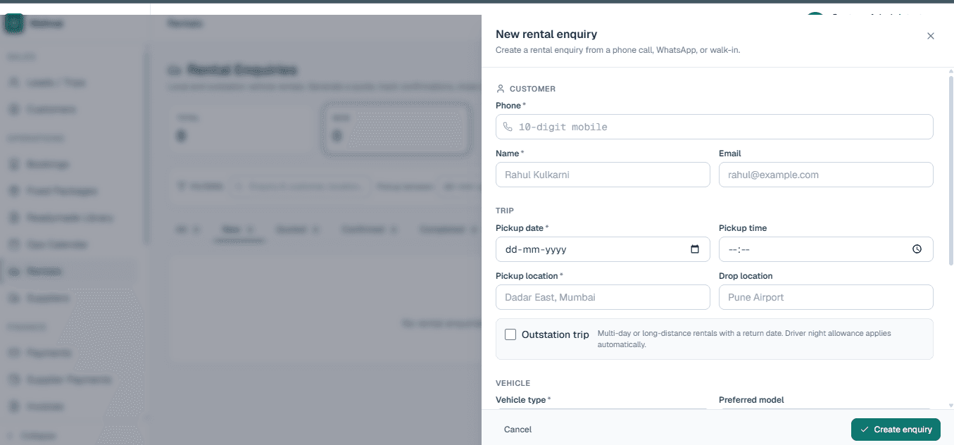LuxuryOS Rentals module for standalone vehicle and cab bookings